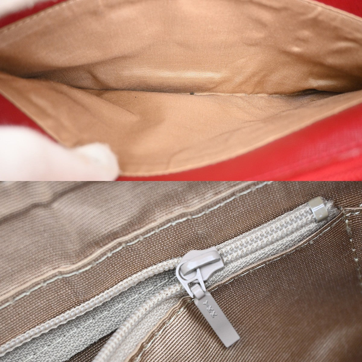 Burberry Logo House Check Handbag Charm Canvas Leather Beige Red GHW 34RL519