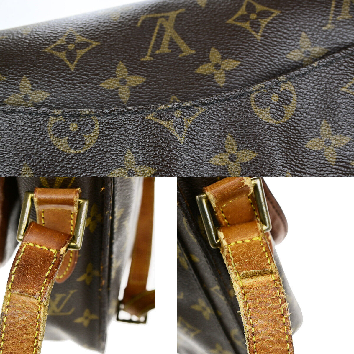 LOUIS VUITTON Saint Cloud GM Shoulder Bag Monogram Leather Brown M51242 69YG707