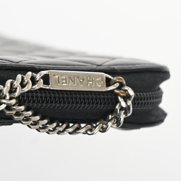 CHANEL CC Cambon Zipper Long Bifold Wallet Purse  Leather Black SHW 62RL580