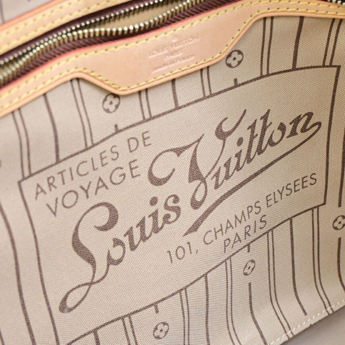 LOUIS VUITTON Neverfull MM Shoulder Tote Bag Monogram Leather BN M40156 91FA728