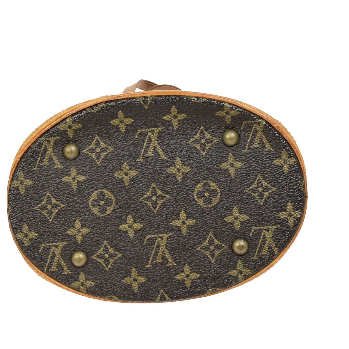 LOUIS VUITTON BUCKET PM Shoulder Tote Bag Monogram Leather Brown M42238 31FA771