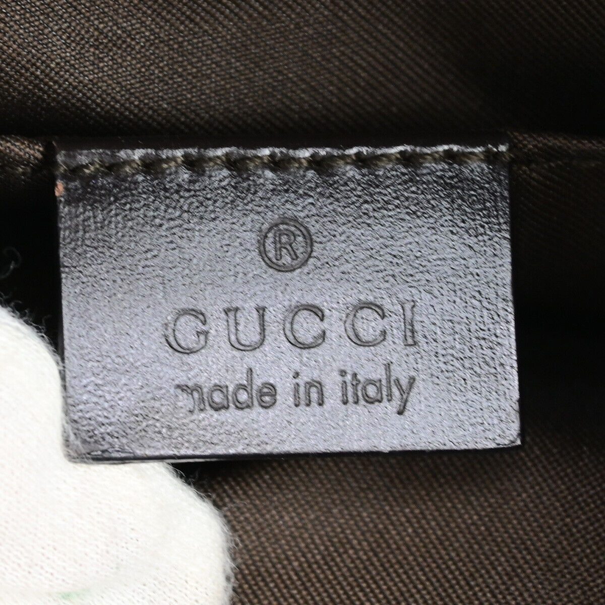 GUCCI Logo GG Pattern Hobo Shoulder Bag Suede Leather Brown Italy 60YG783