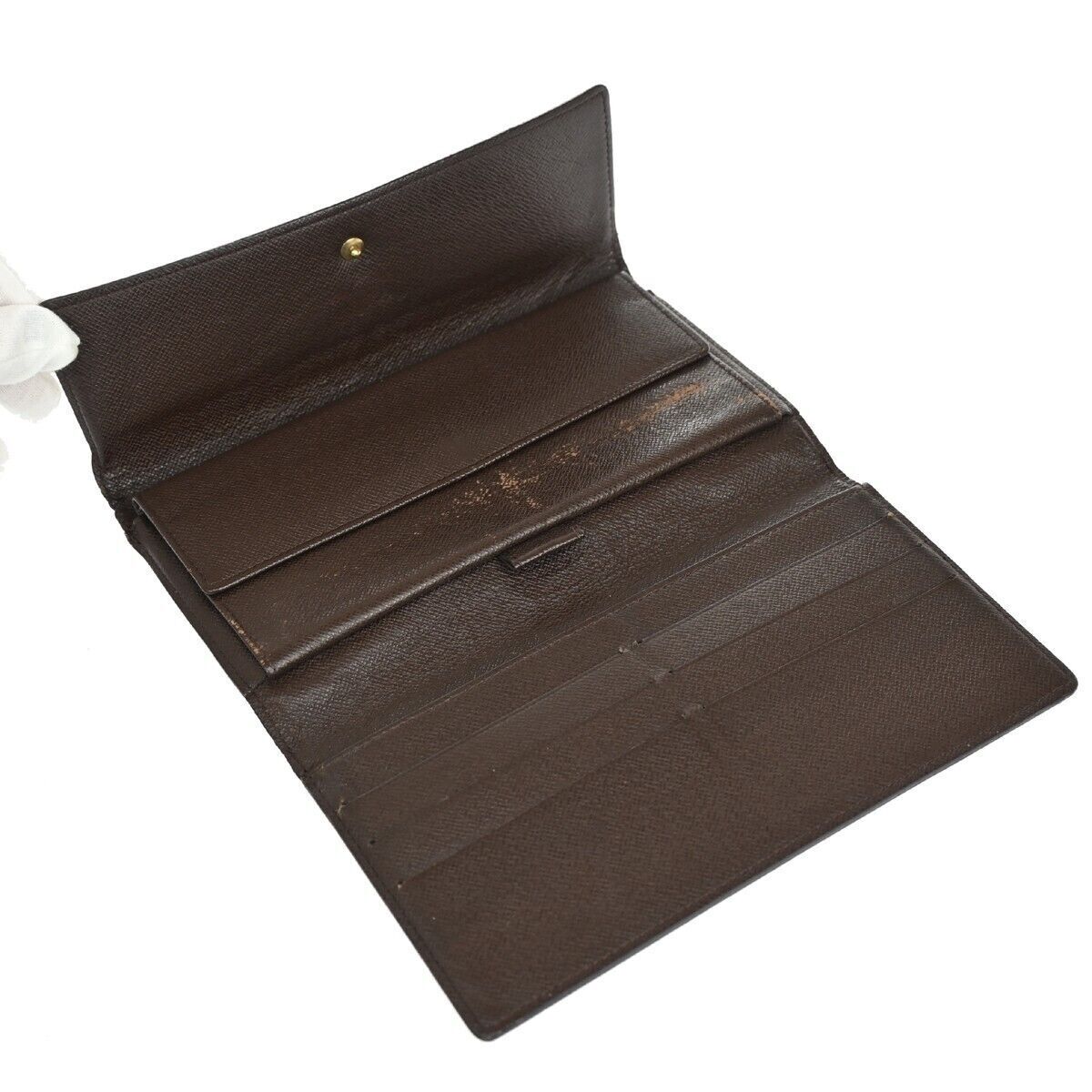LOUIS VUITTON International Trifold Wallet Damier Leather Brown N61215 09GA185