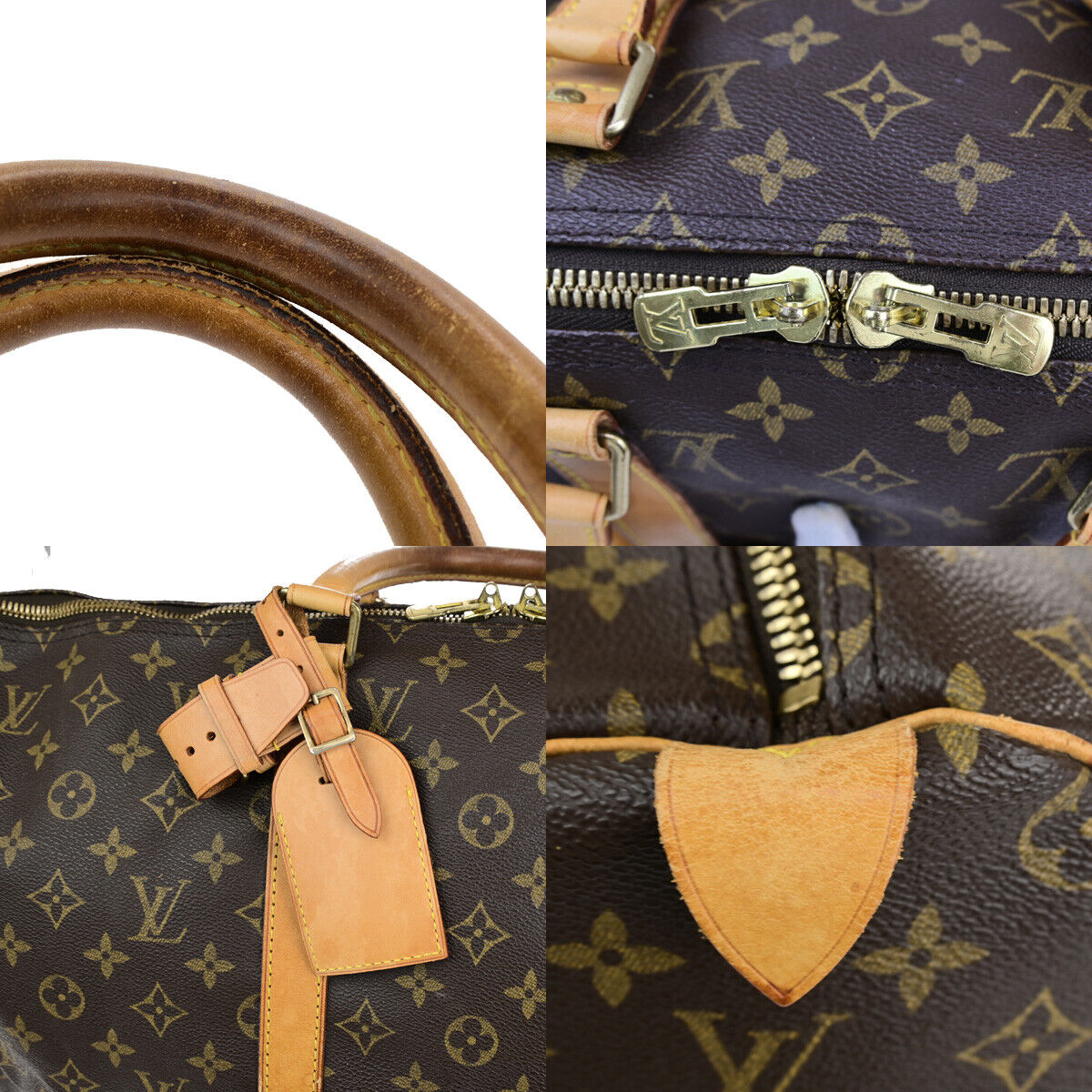 LOUIS VUITTON Keepall 50 Travel Hand Bag Monogram Leather Brown M41426 76SJ513