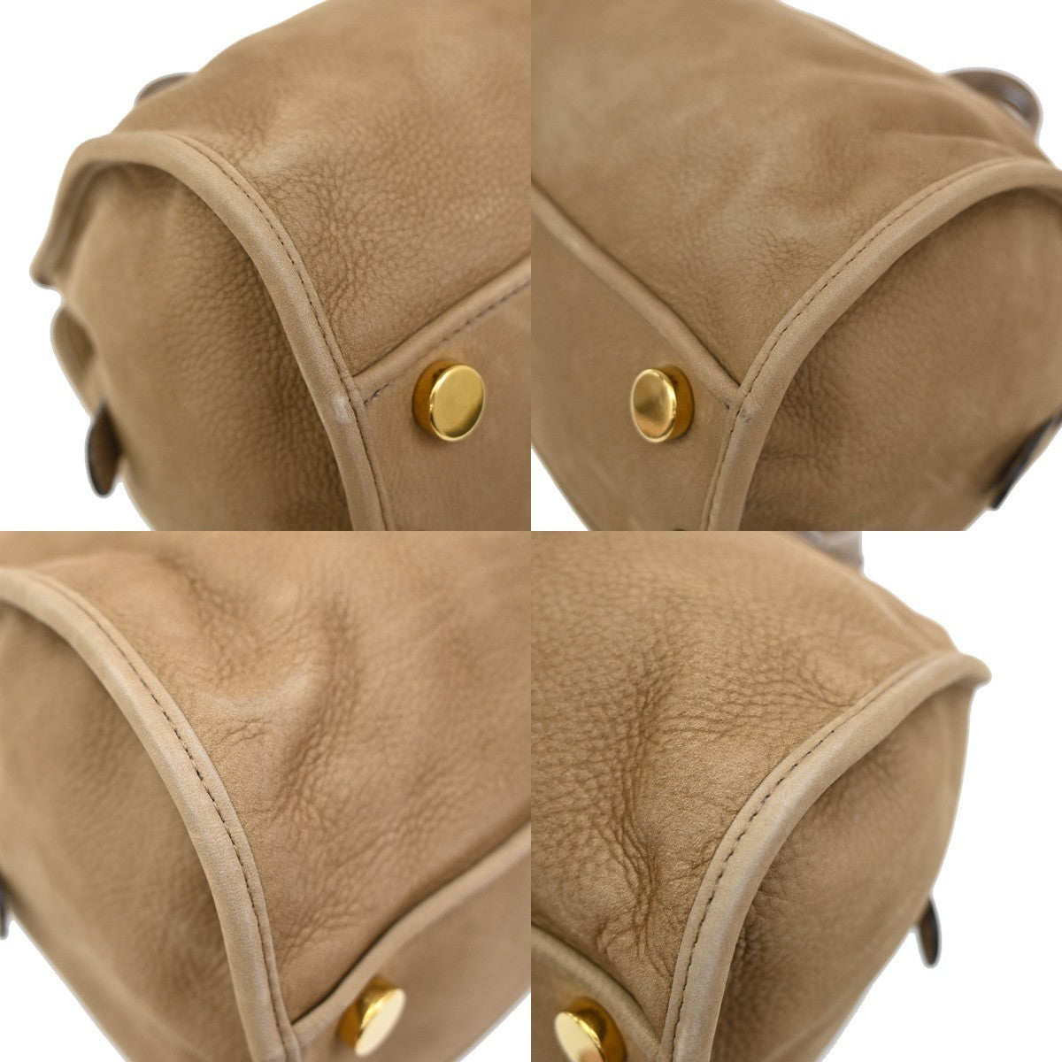 GUCCI Logo Hand Bag Suede Embossing Leather  Brown GHW Italy 86KP039