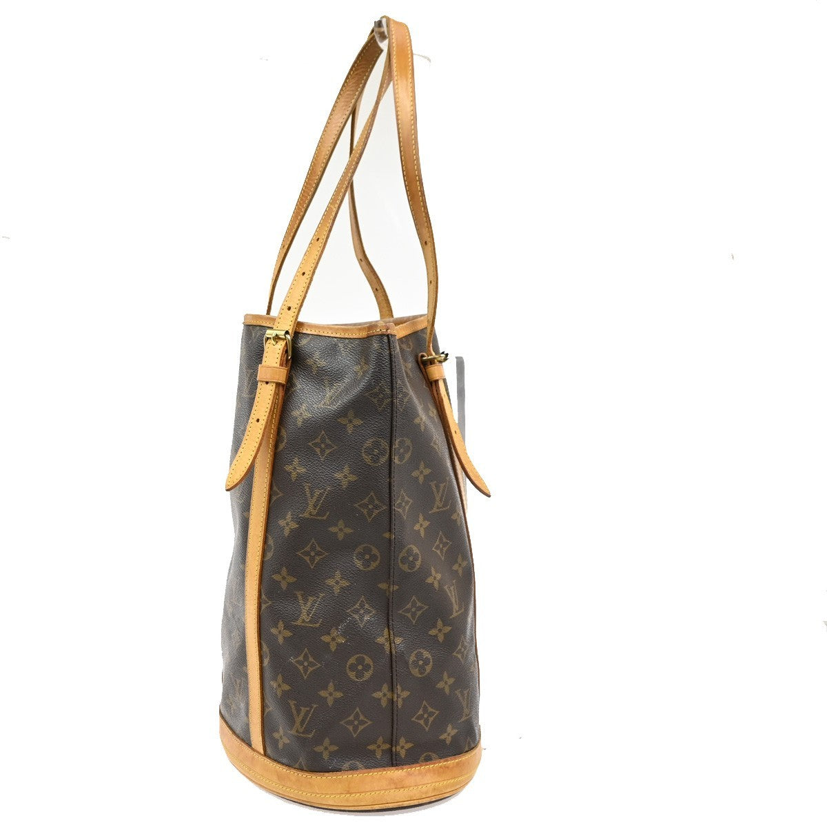 OUIS VUITTON BUCKET GM Shoulder Tote Bag Monogram Leather Brown M42236 65SA056