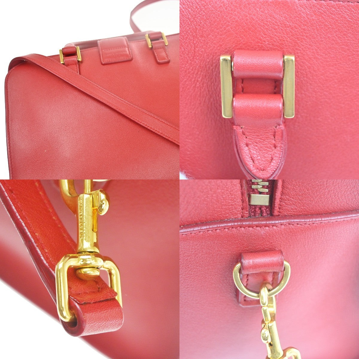 SAINT LAURENT Baby Cabas YSL 2way Shoulder Hand Bag Leather Red Italy 97RL889