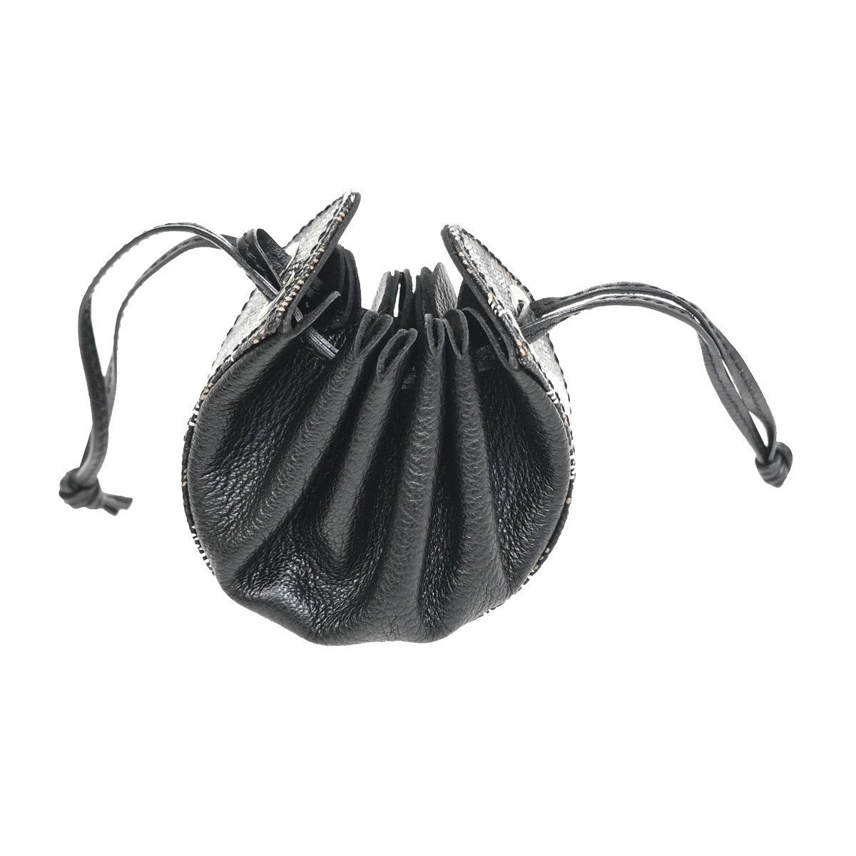 GOYARD Logo Bourse Drawstring Coin Case Pouch PVC Leather Black 84RL208