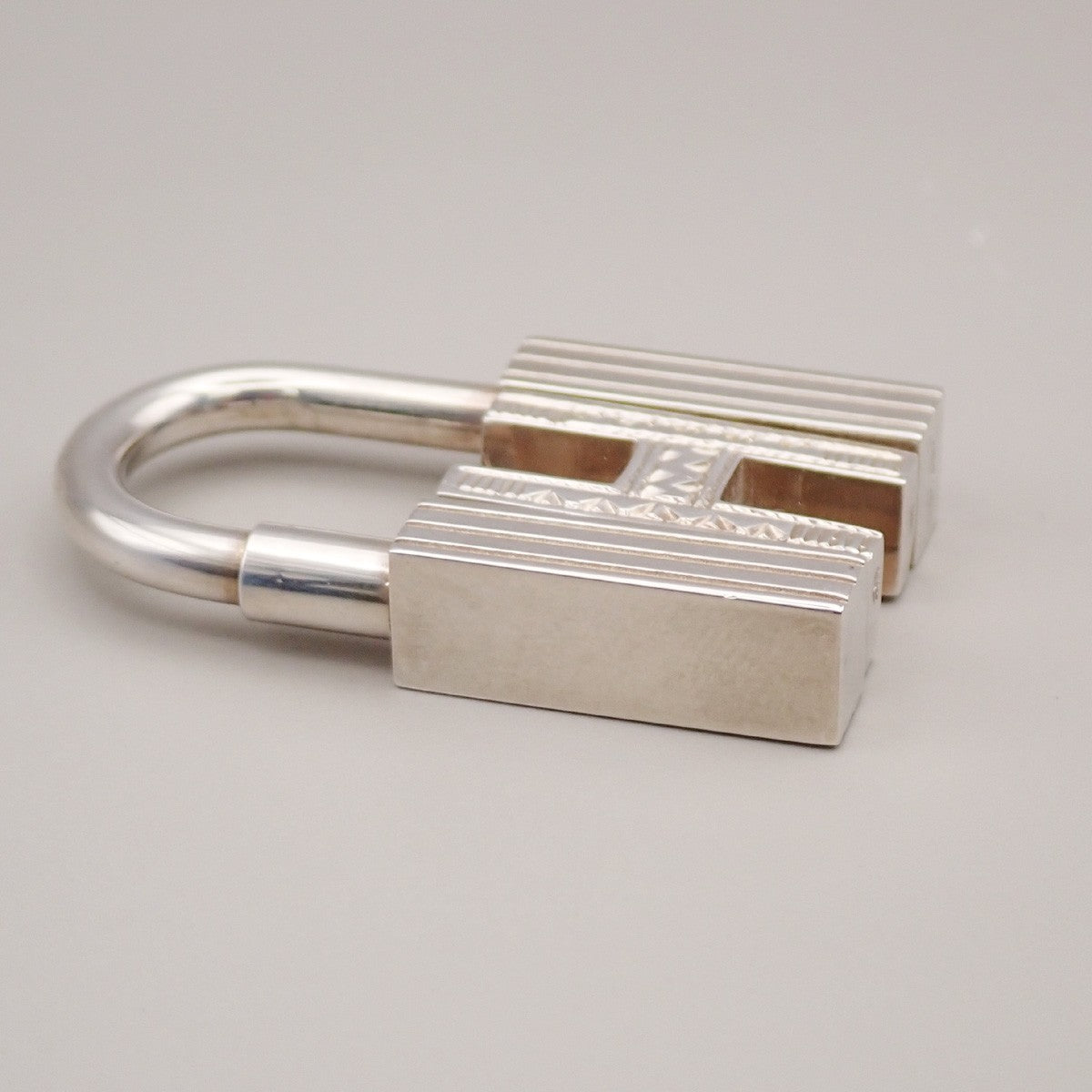 HERMES Logo Touareg H Cadena Padlock Charm Silver 925 SHW Accessory 31RL887