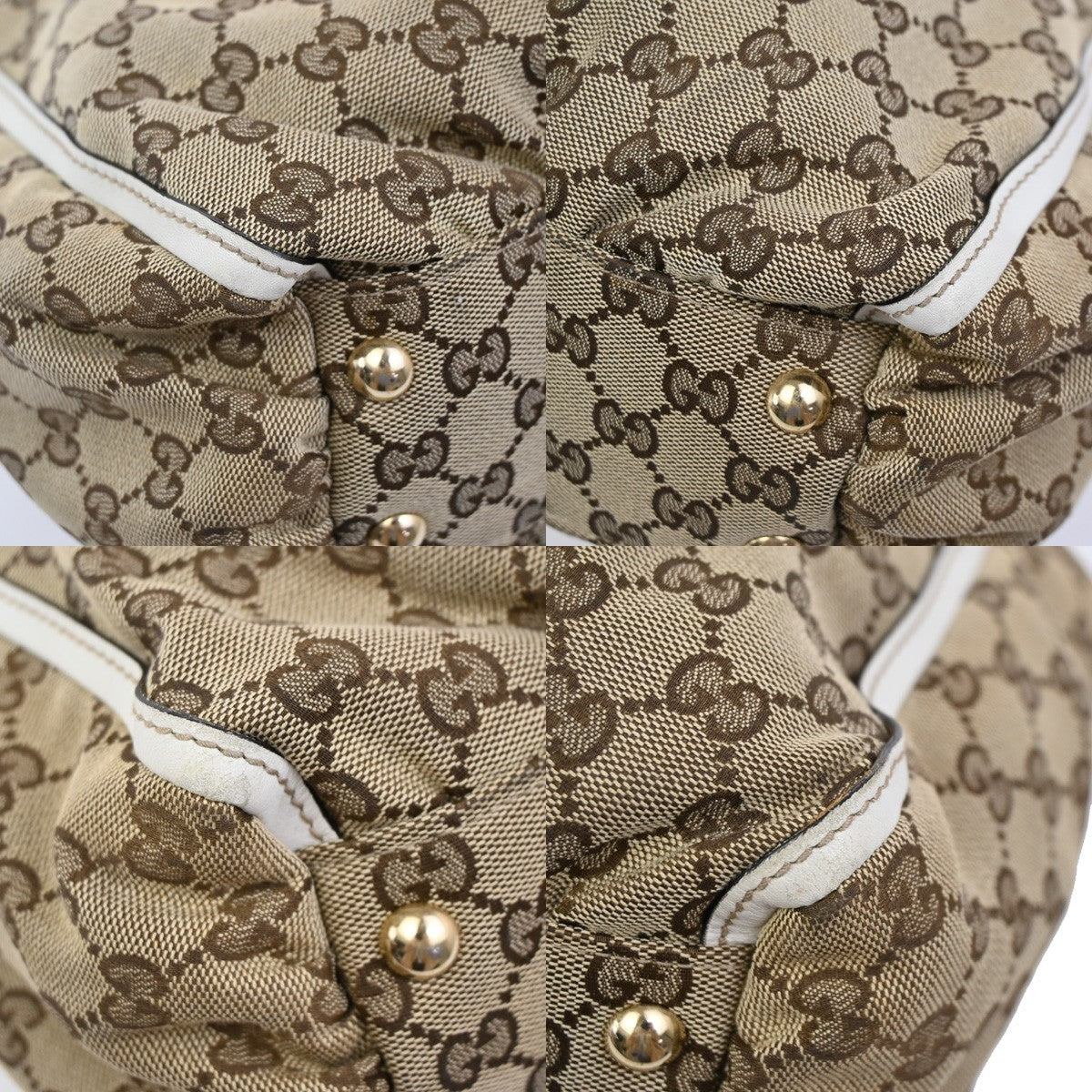 GUCCI Abbey GG Pattern D-Ring Shoulder Bag Canvas Leather BN White Italy 36ZA304