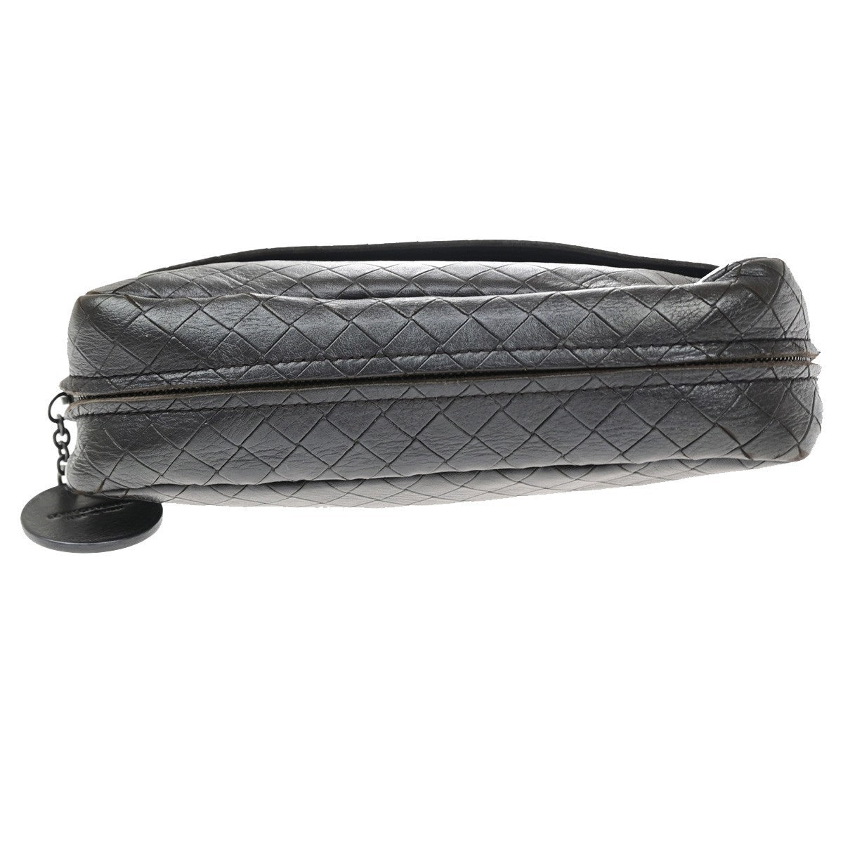 BOTTEGA VENETA Logo Intrecciato Chain Wallet Leather Brown 88CB069
