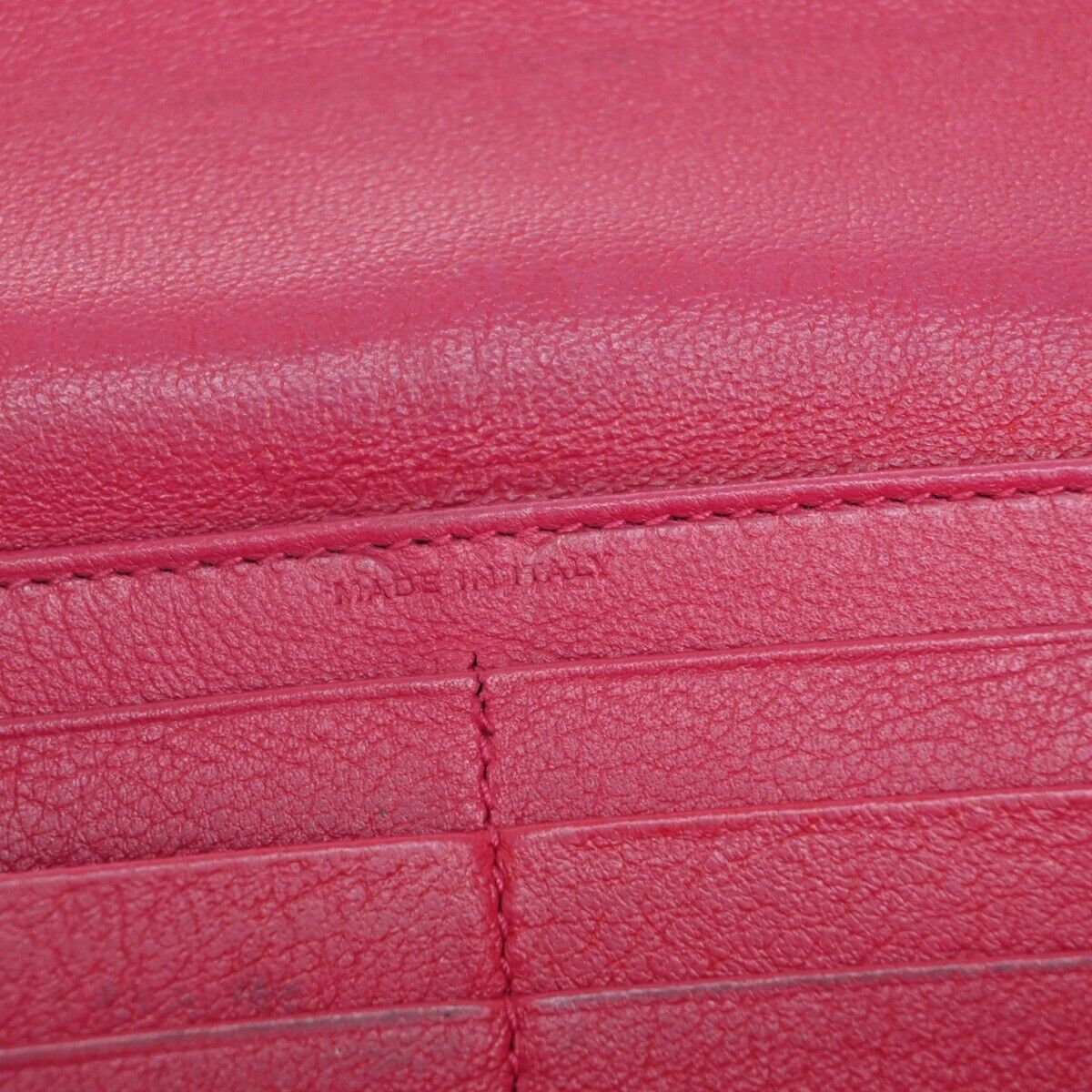 YVES SAINT LAURENT YSL Logo Long Zipper Wallet Purse Leather Pink 66SH355