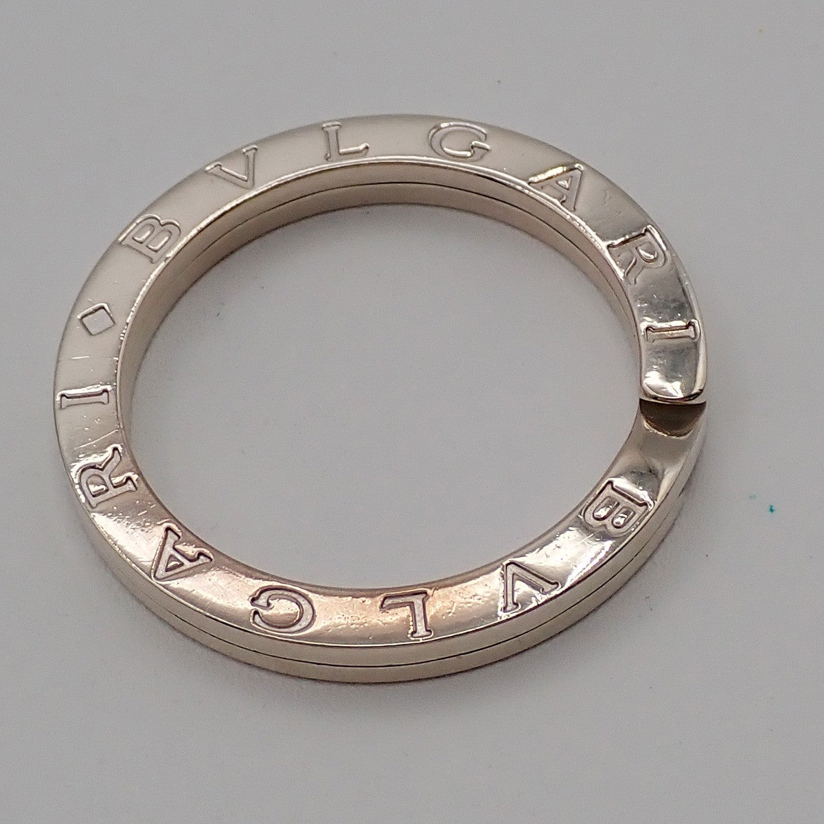 BVLGARI Logo Key Ring Silver Ag 925 Accessory Italy 02EG276