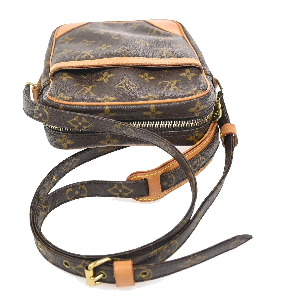 LOUIS VUITTON Danube Shoulder Bag Monogram Leather Brown France M45266 35KC729