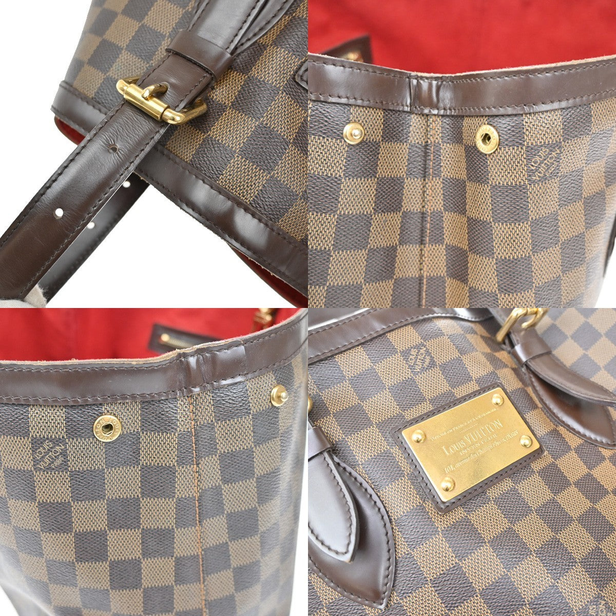 LOUIS VUITLOUIS VUITTON Hampstead MM Shoulder Bag Damier Leather N51204 16KB478