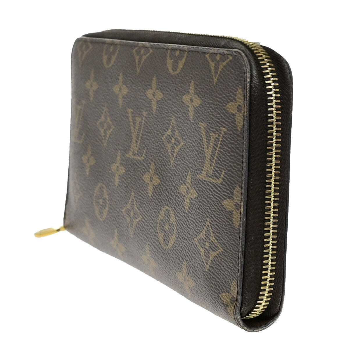 LOUIS VUITTON Zippy Organizer Long Wallet Monogram Leather Brown M62581 38YG746