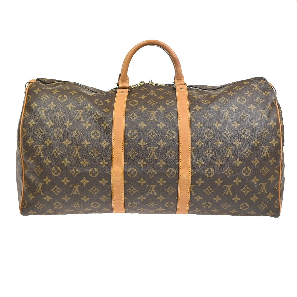 LOUIS VUITTON Keepall 55 Travel Hand Bag Monogram Leather Brown M41424 35YJ051