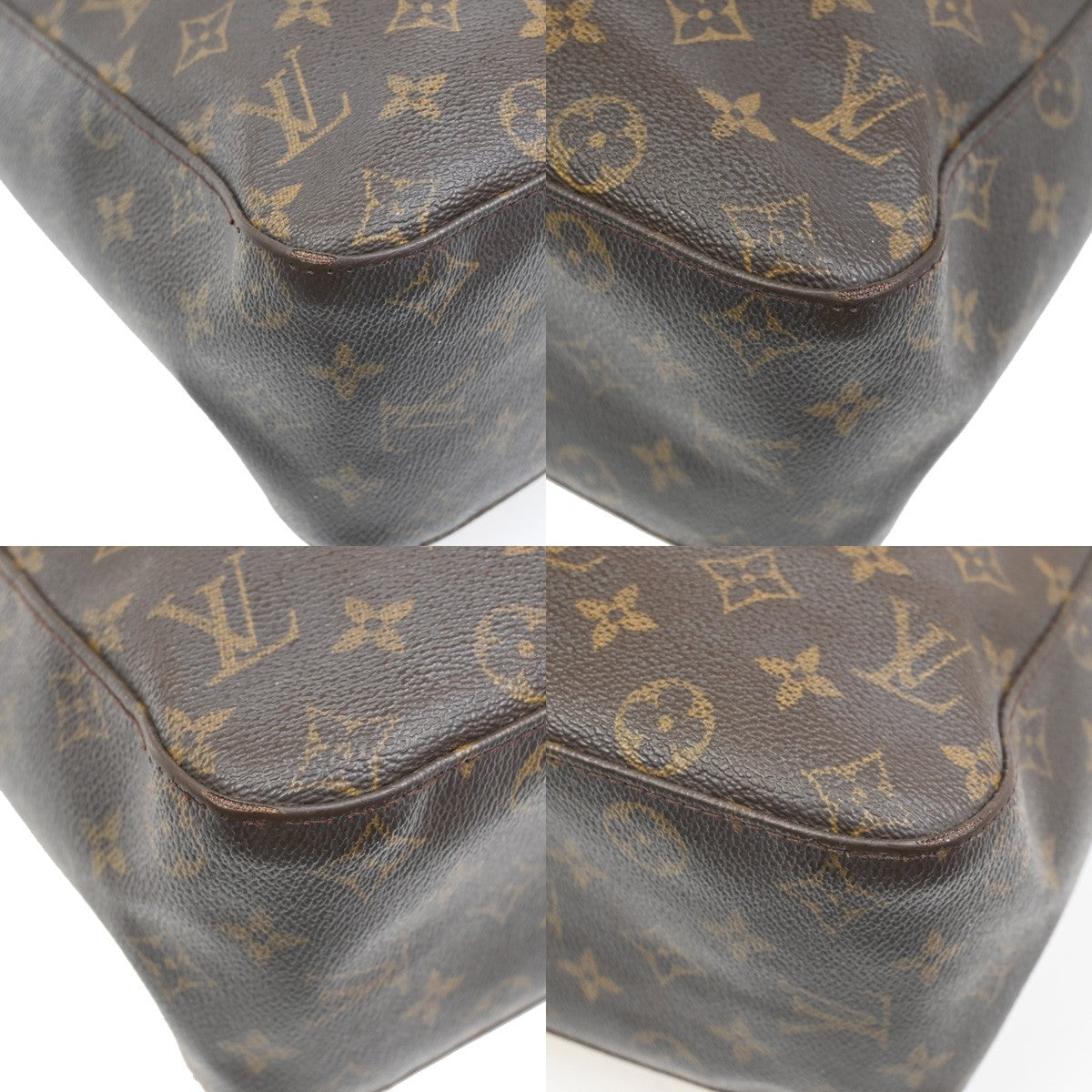 LOUIS VUITTON Logo Looping GM Shoulder Bag Monogram Leather Brown M51145 39KC481