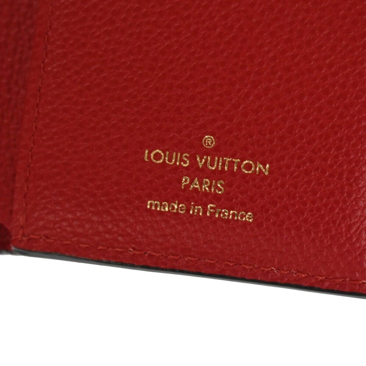 LOUIS VUITTON Victorine Trifold Wallet Monogram Empreinte Red M63701 31YC416