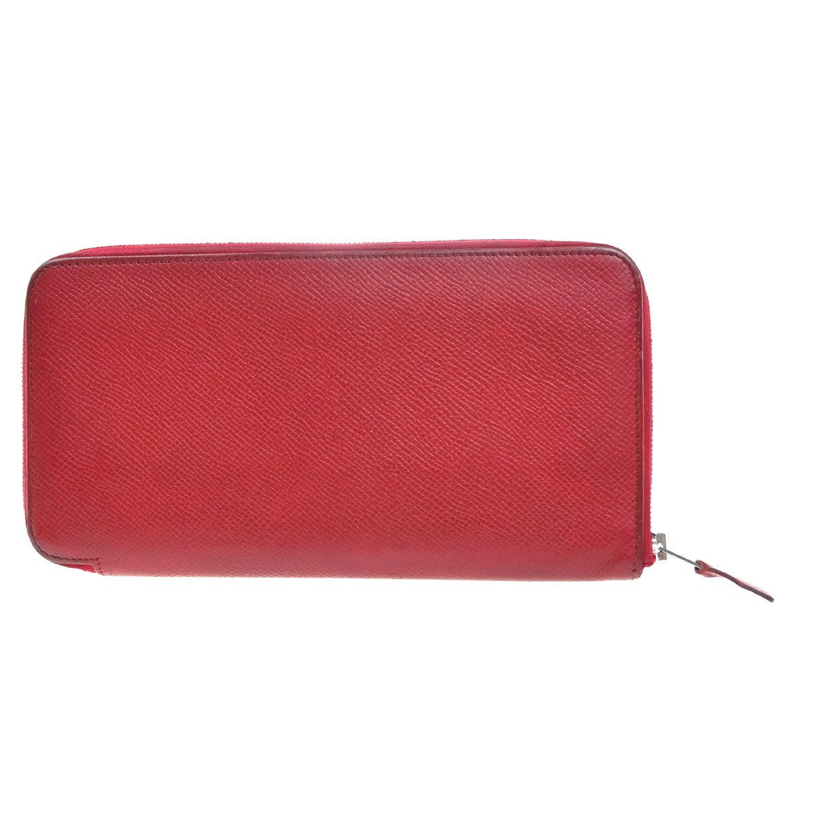 HERMES Azap Silk In Long Wallet Epsom Leather Red SHW France 35KC599