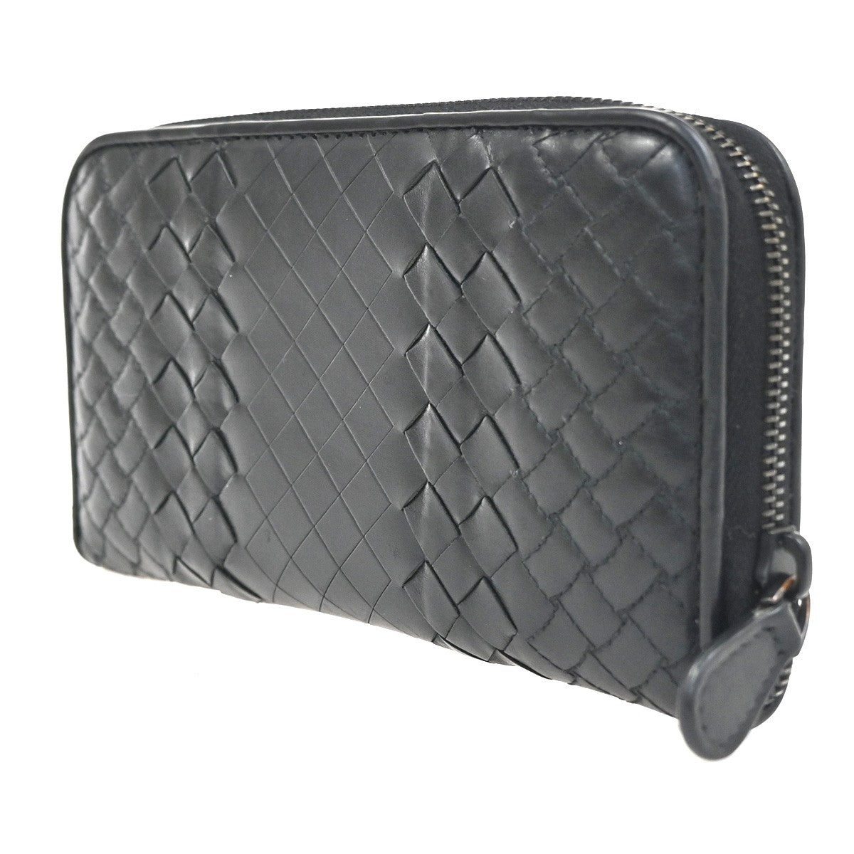 BOTTEGA VENETA Intrecciato Zipper Long Wallet Leather Brown Italy 65KD095
