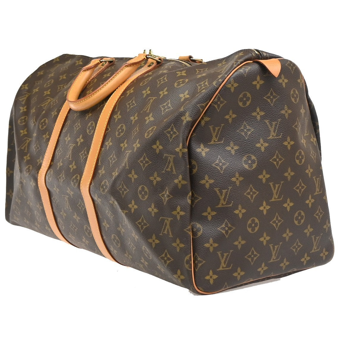 LOUIS VUITTON Keepall 55 Travel Hand Bag Monogram Leather Brown M41424 28RL893