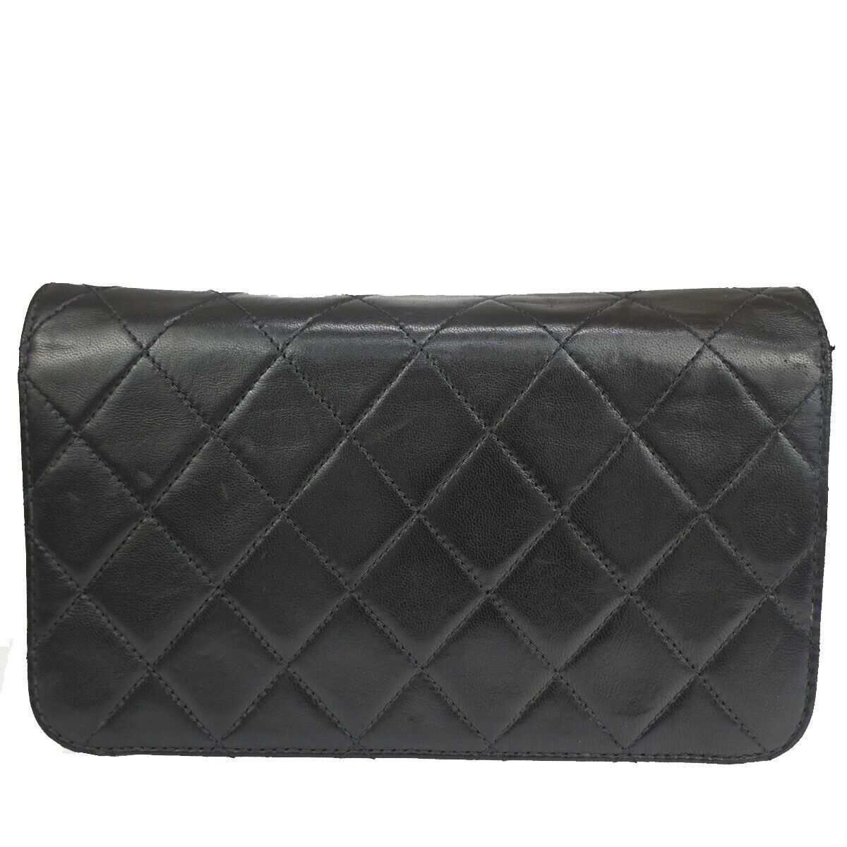 CHANEL CC Mini Matelasse Chain Shoulder Bag Leather Black GHW Vintage 807RH012
