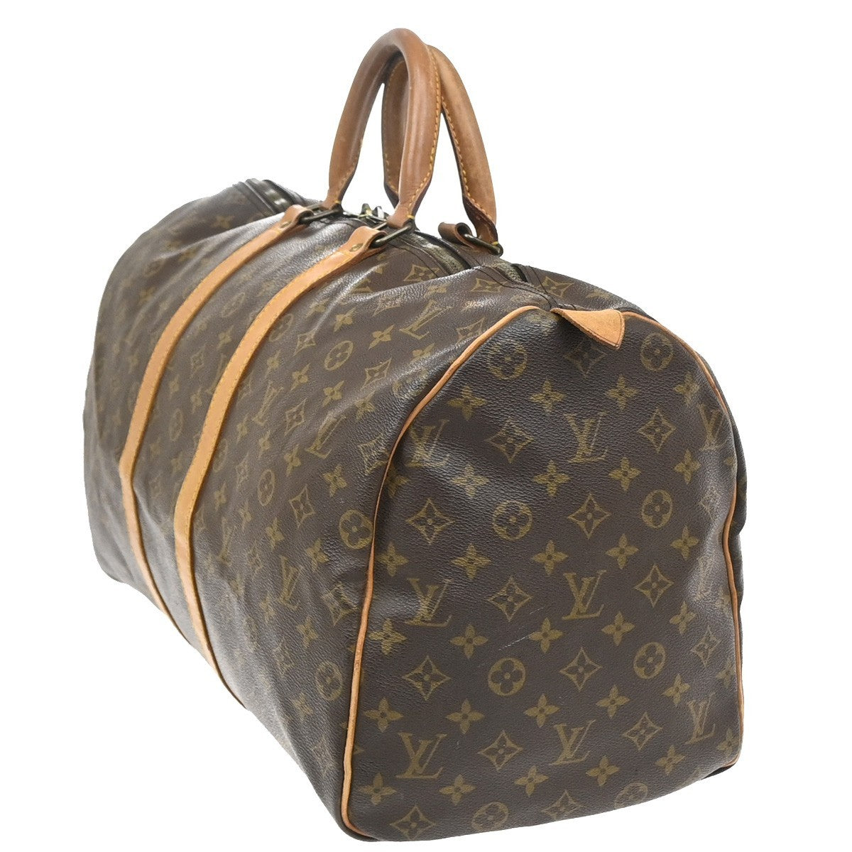 LOUIS VUITTON Keepall 50 Travel Hand Bag Monogram Leather Brown M41426 11YJ198