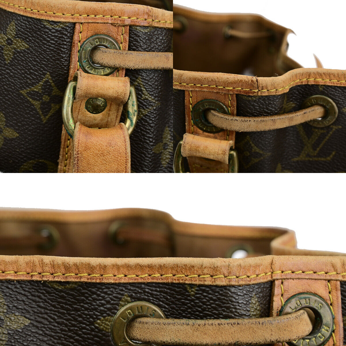 LOUIS VUITTON Petit Noe Drawstring Shoulder Bag Monogram Leather M42226 80SJ020