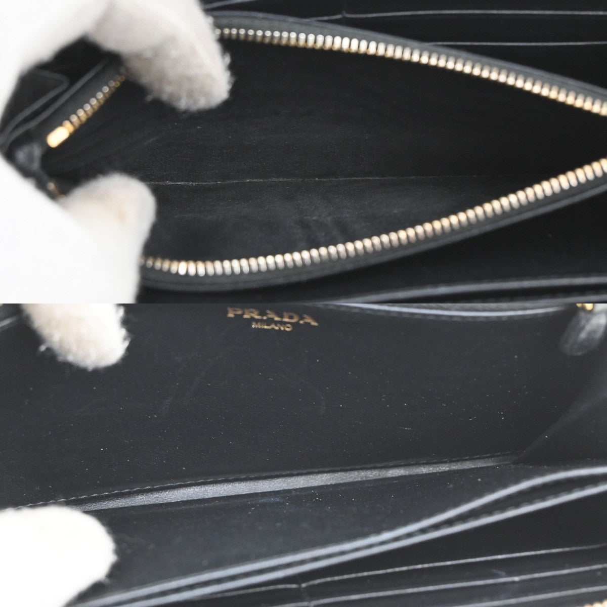 PRADA Bifold Zipper Arownd Long Wallet Tessuto Nylon Black 04CA406