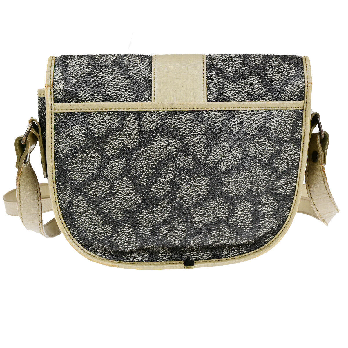 YVES SAINT LAURENT YSL Giraffe Pattern Shoulder Bag PVC Leather Brown 09YG312