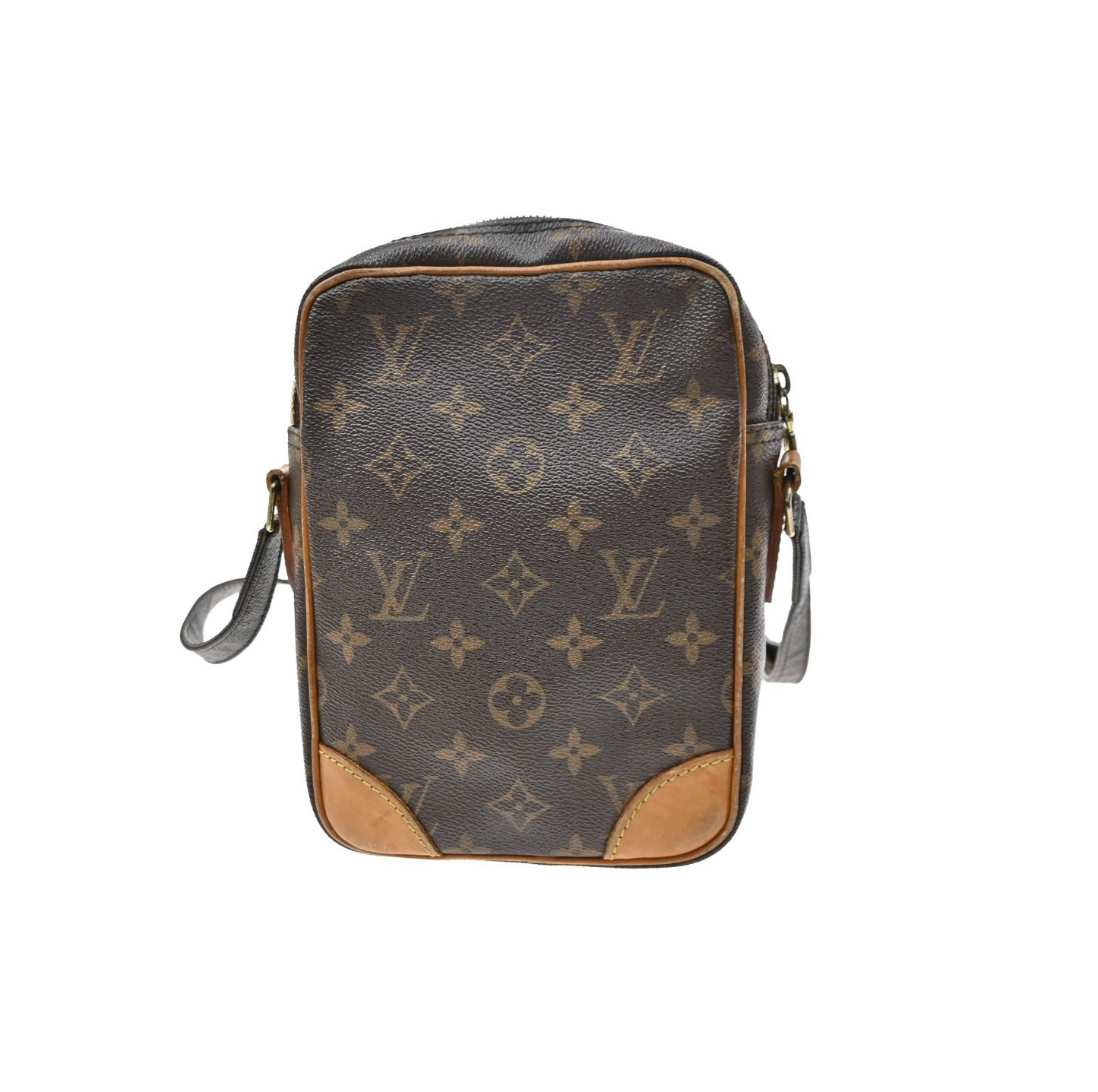 LOUIS VUITTON Danube Shoulder Bag Monogram Leather Brown France M45266 34KD142
