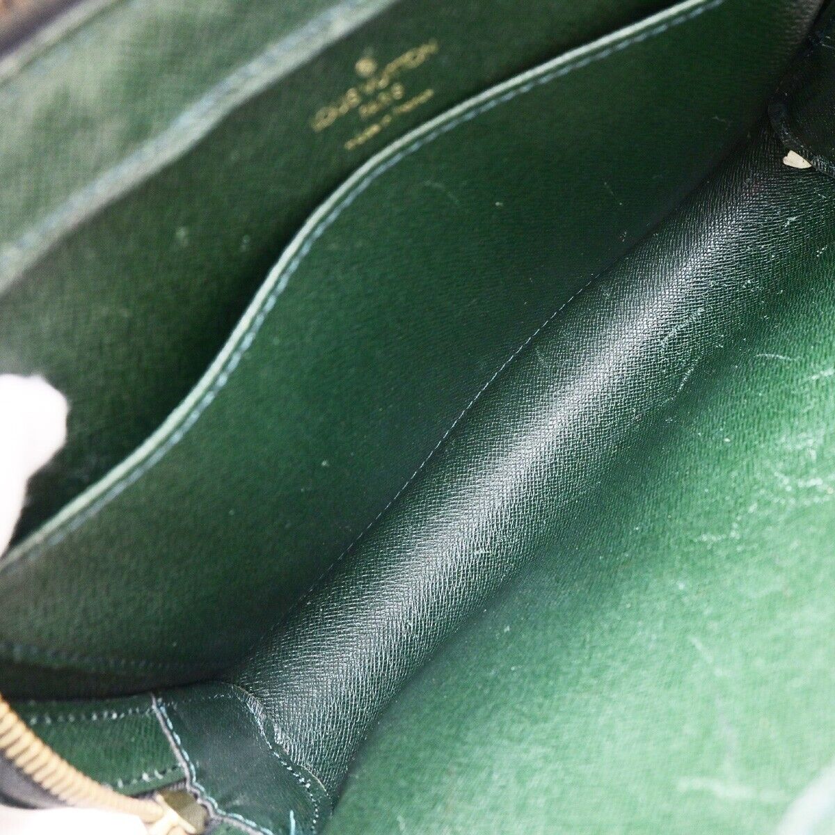 LOUIS VUITTON LV Logo BAIKAL Clutch Hand Bag Taiga Leather Epicea M30184 05EC929