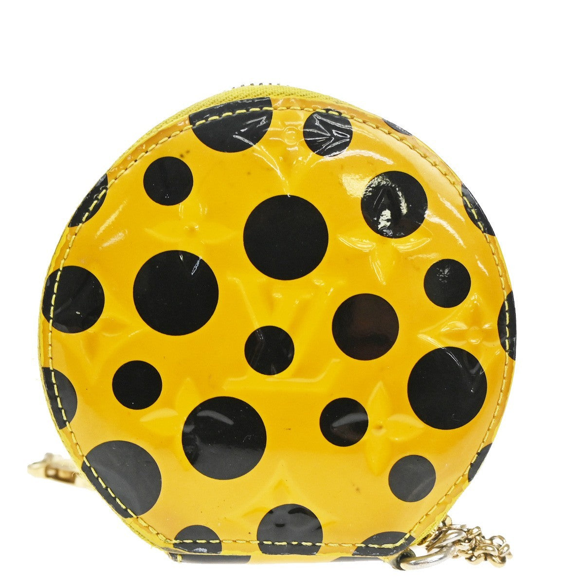 LOUIS VUITTON Yayoi Kusama Coin Case Porte Monnaie Chapeau Vernis M91569 30KD055