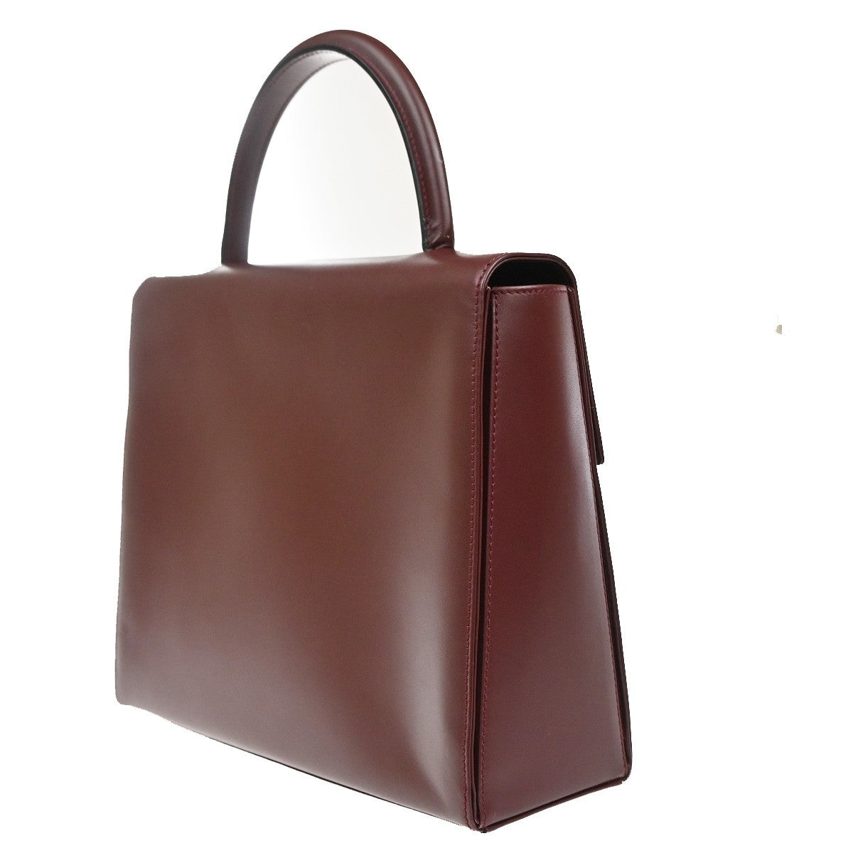 MUST DE CARTIER 2C Logo Shoulder Hand Bag Leather Red GHW Italy 87YJ120