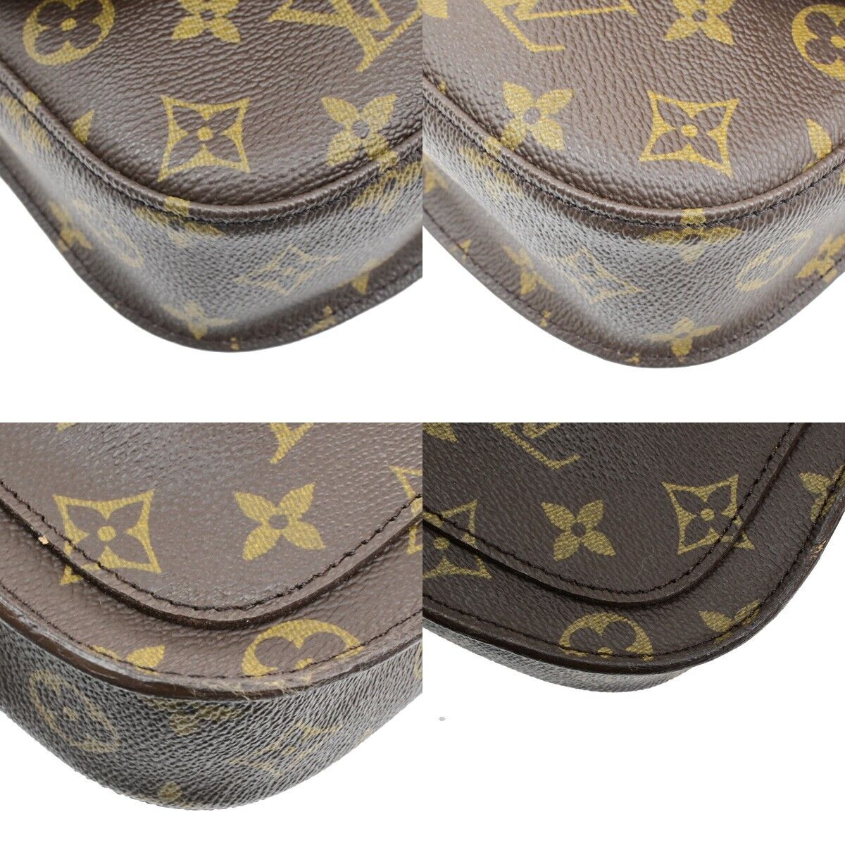 LOUIS VUITTON Saint Cloud MM Shoulder Bag Monogram Leather Brown M51243 87ED457