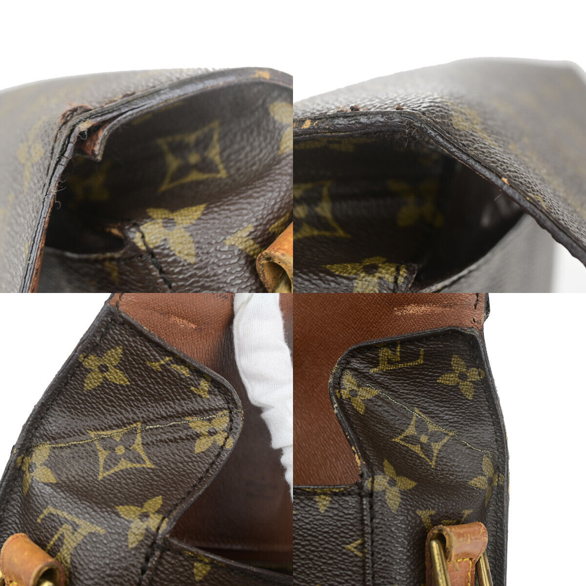 LOUIS VUITTON Saint Cloud GM Shoulder Bag Monogram Leather Brown M51242 30YF362