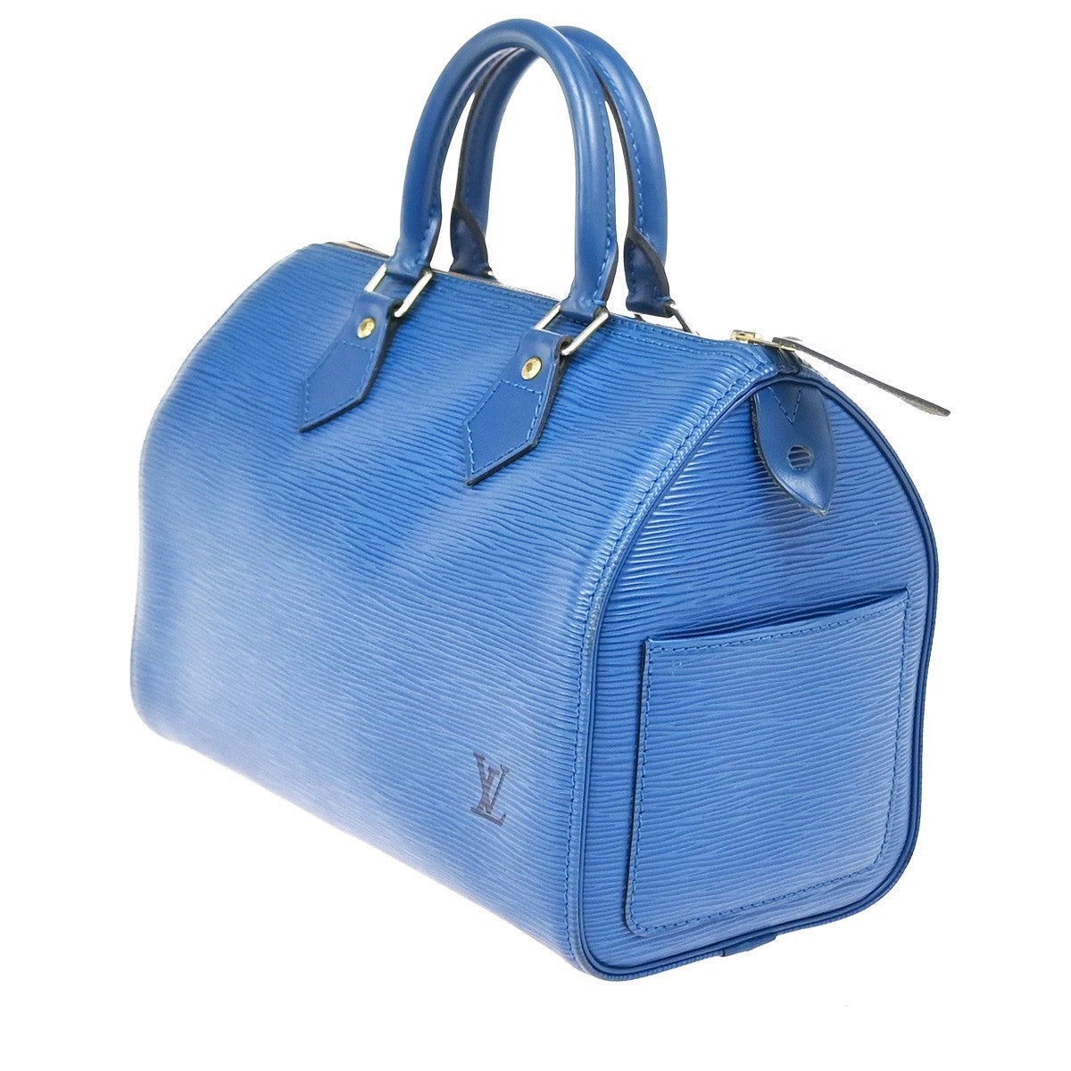 LOUIS VUITTON LV Logo Speedy 25 Travel Hand Bag Epi Leather Blue M43015 88YJ057
