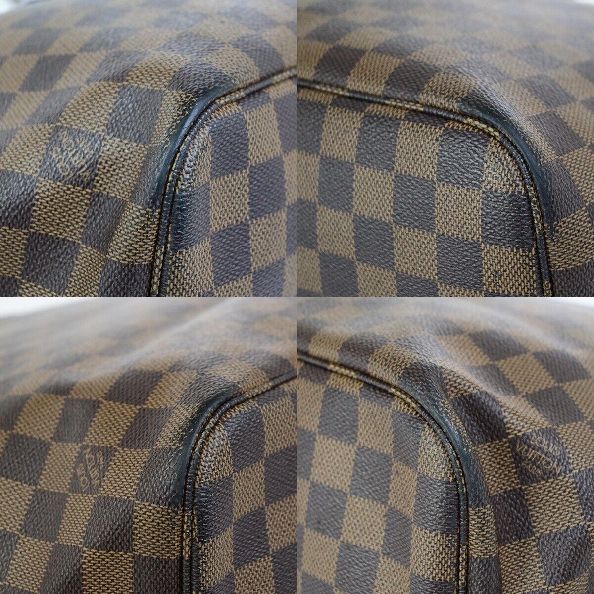 LOUIS VUITTON Neverfull MM Shoulder Bag Damier Ebene Leather BN N41358 99EC925