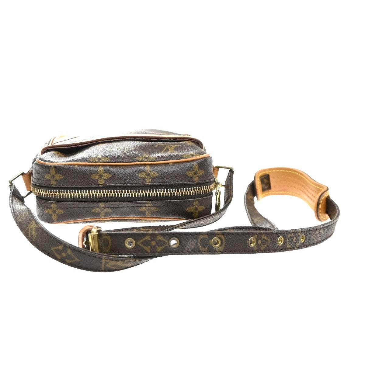 LOUIS VUITTON Danube Shoulder Bag Monogram Leather Brown France M45266 82MA537