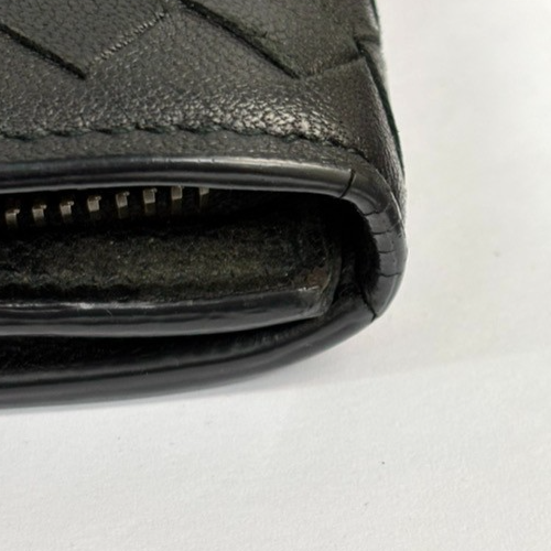BOTTEGA VENETA Logo Intrecciato Long Bifold Wallet Leather Black 69TA154
