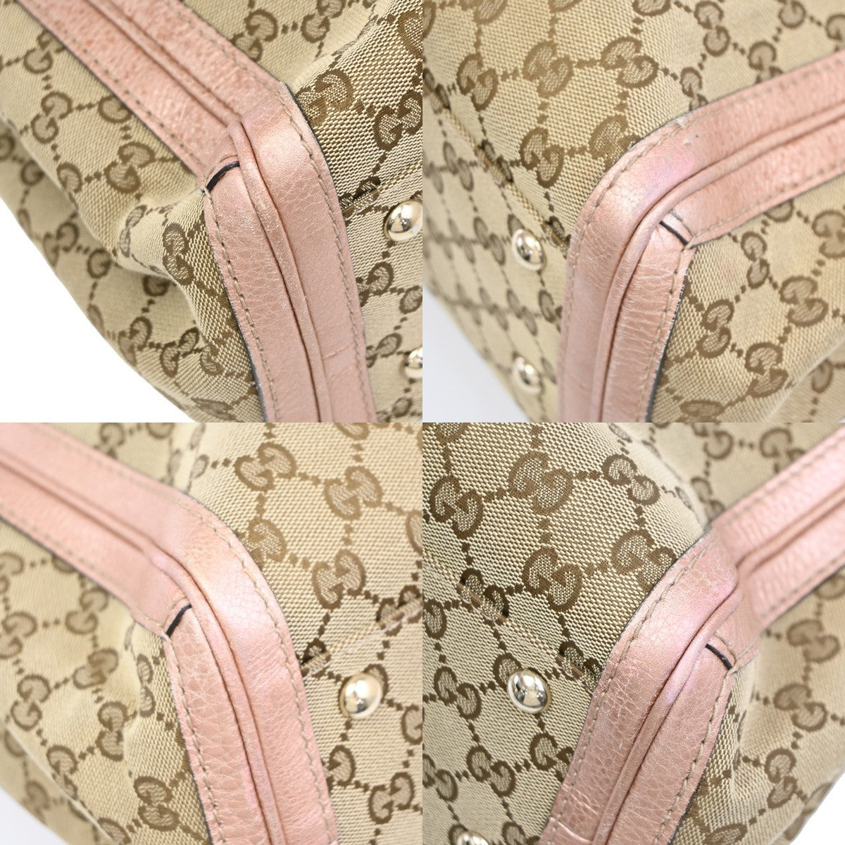 GUCCI Bamboo GG Tassel Shoulder Bag Canvas Leather BN Pink Italy GHW 85TA673