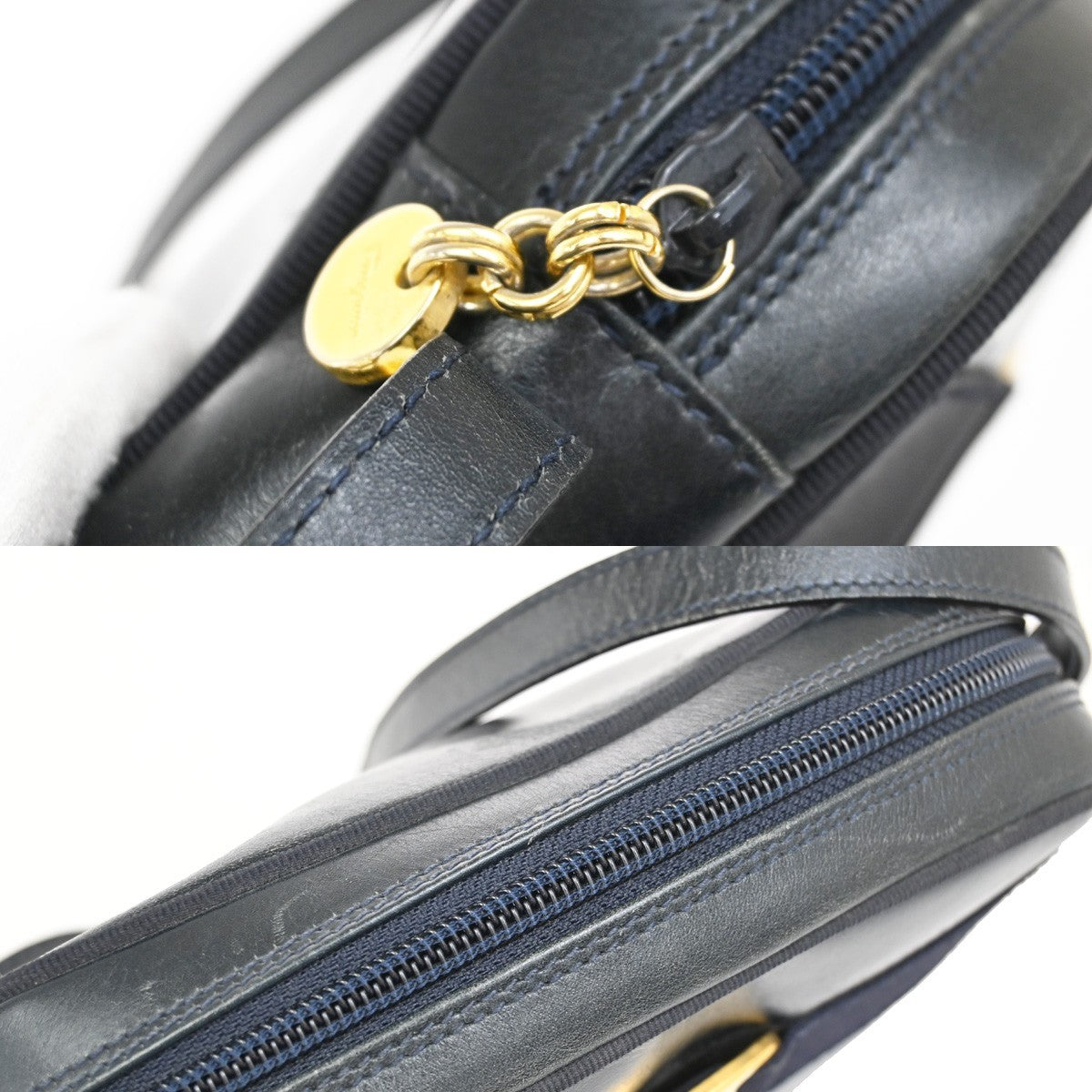 SALVATORE FERRAGAMO Vara Crossbody Shoulder Bag Leather Black Italy 61FC125