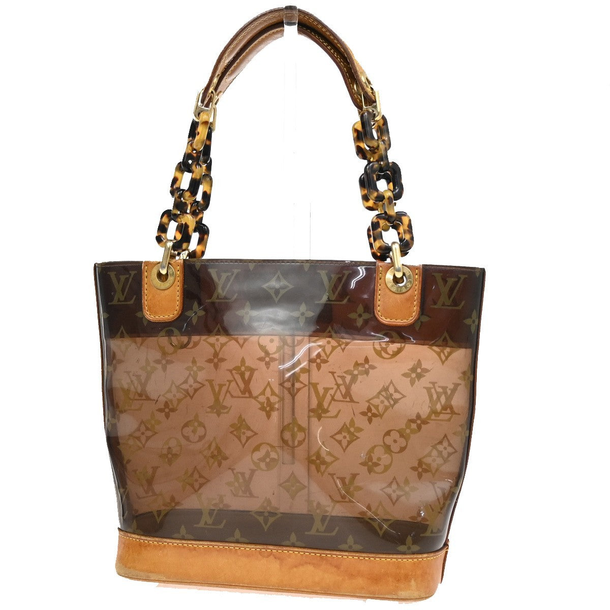 LOUIS VUITTON Cabas Ambre PM Chain Shoulder Bag Monogram Vinyl BN M92502 72KP041