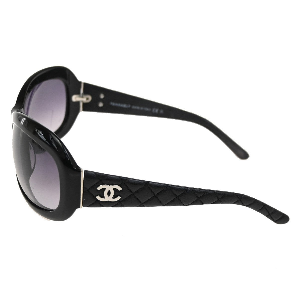 CHANEL CC Logo Matelasse Sunglasses Eye Wear Plastic Leather BK 5116-Q 30RL982