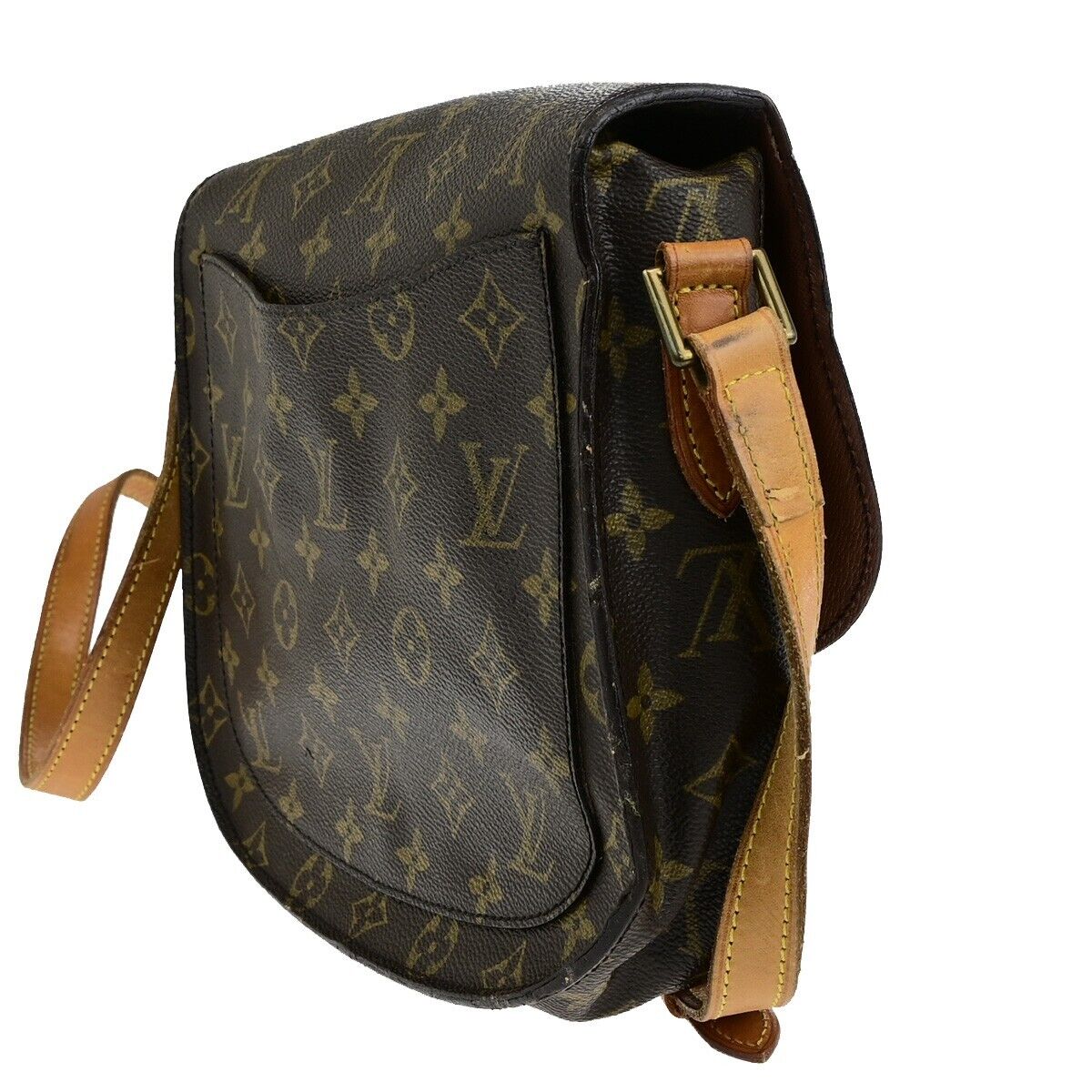 LOUIS VUITTON Saint Cloud GM Shoulder Bag Monogram Leather Brown M51242 69ED341