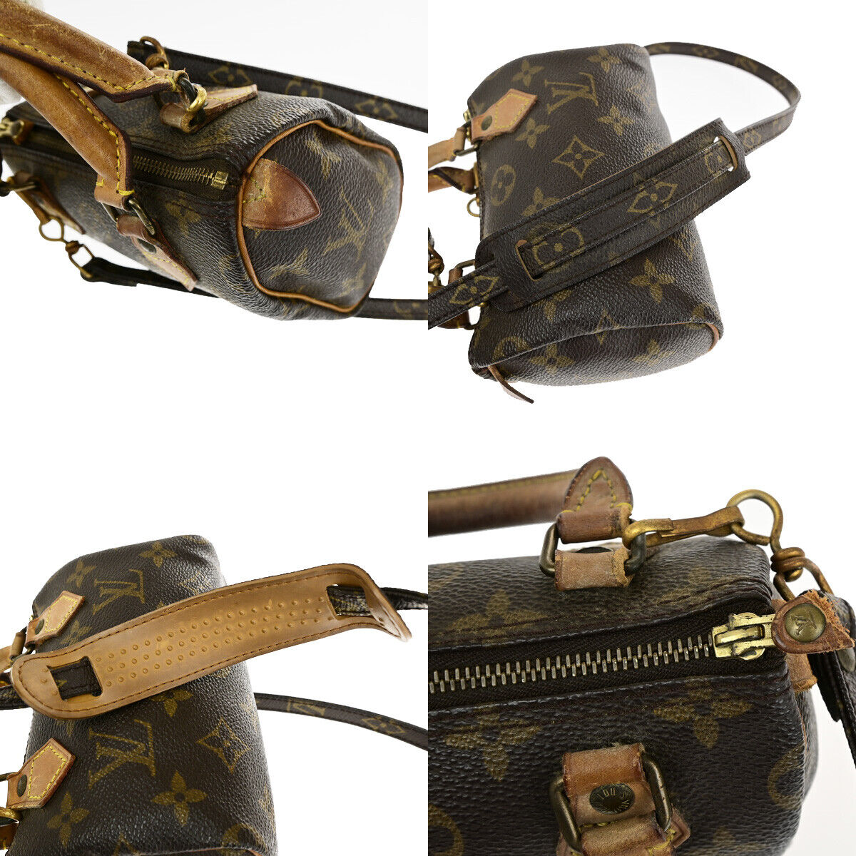 LOUIS VUITTON Mini Speedy 2Way Hand Bag Monogram Leather Brown M41534 35YF177