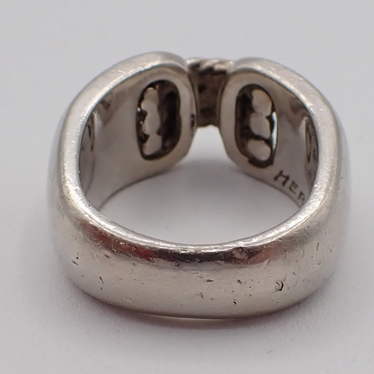 HERMES Logo Suroit Ring Size 53 Silver Accessory 71RF776