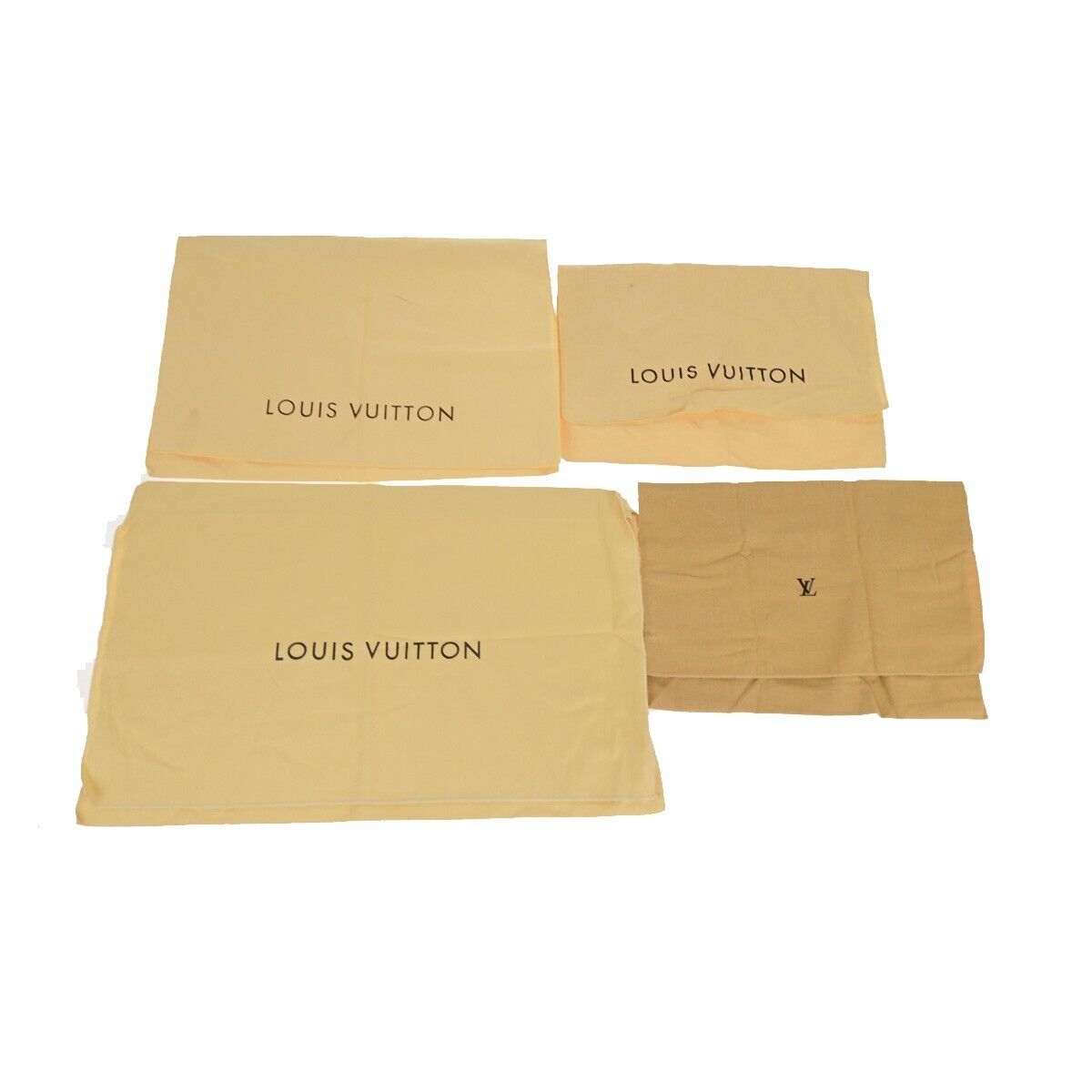 LOUIS VUITTON Logo 10 Set Dust Bag Drawstring Canvas Cotton Beige Brown 09YG351