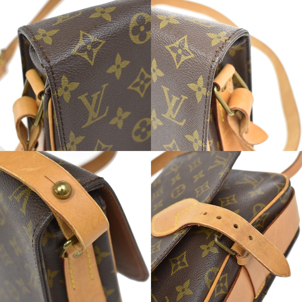 LOUIS VUITTON Cartouchiere MM Shoulder Bag Monogram Leather Brown M51253 79CA065